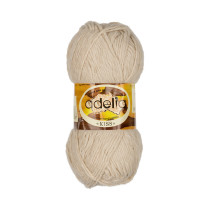 Пряжа ADELIA " KISS" 100% полиэстер 10 * 50г 145 м №03 св. бежевый. Цена за упаковку 10 шт — фото 1