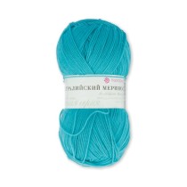 Пряжа Пехорская ПТ " Австралийский меринос" 95% мериносовая шерсть, 5% акрил 100 г 400 м №581 св. изумруд. Цена за упаковку 5 шт — фото 1