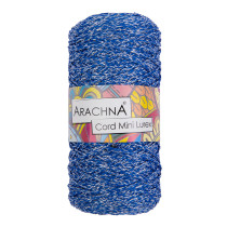 Пряжа ARACHNA " Cord Mini Lurex" 90% полиэфир, 10% люрекс 3 * 75 г ± 10 г 200 м №03 синий- серебро. Цена за упаковку 3 шт — фото 1
