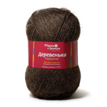 Пряжа из Троицка " Деревенька" 100% шерсть 10 * 100 г 170 м №372 натур. т. серый. Цена за упаковку 10 шт — фото 1