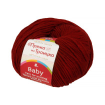 Пряжа из Троицка " Кроха" 80% акрил, 20% шерсть 10 * 50г 135 м №007 бордо. Цена за упаковку 10 шт — фото 1