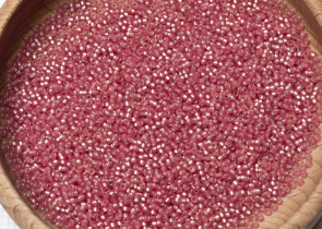 Бисер Япония MIYUKI Seed Beads 15/0 5г 1627 окрашенный светло-клюква полуматовый серебряная линия внутри — фото 5