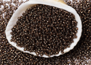 Бисер Япония MIYUKI Seed Beads 15/0 5г 0005 тёмно-топаз серебряная линия внутри — фото 3