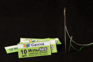 Иглы для шитья ручные " Gamma" NIR- 06 № 6 швейные в конверте 10 шт. .  — фото 3