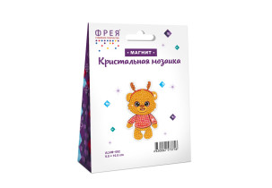 Кристальная ( алмазная) мозаика  " ФРЕЯ" ALVM- 092 магнит " Праздничный мишка" 5. 5 х 10. 5 см — фото 2