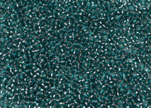 Бисер Япония MIYUKI Seed Beads 15/0 100г 1424 окрашенный бирюзовый серебряная линия внутри — фото 1