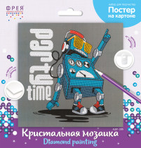 Кристальная ( алмазная) мозаика  " ФРЕЯ" ALBP- 285 постер " Танцующий робот" 30 х 30 см — фото 2