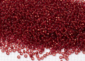 Бисер Япония MIYUKI Seed Beads 15/0 5г 1434 окрашенный тёмно-жженый апельсин серебряная линия внутри — фото 1