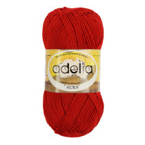 Пряжа ADELIA " AURA" 100% акрил 10 * 50г 250 м №038 красный. Цена за упаковку 10 шт — фото 1