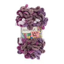 Пряжа ARACHNA "BABY LAZY" 100% микрополиэстер 5 * 100 г 8.5 м №08 св.серый-т.фиолетовый-серо-фиолетовый-св.сиреневый. Цена за упаковку 5 шт — фото 1