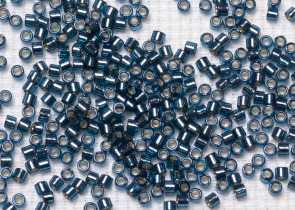 Бисер Япония MIYUKI Delica цилиндр 10/0 50г DBM-0608 синий окрашенный циркон серебряная линия внутри — фото 2