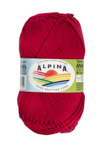 Пряжа ALPINA "ANABEL" 100% мерсеризованный хлопок 10 * 50г 120 м №008 т.красный. Цена за упаковку 10 шт — фото 1