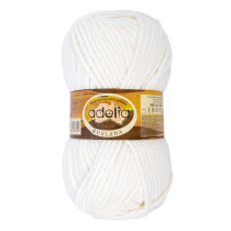 Пряжа ADELIA " RUSLANA" 75% акрил, 25% шерсть 5 * 100 г 100 м №16 белый. Цена за упаковку 5 шт — фото 1