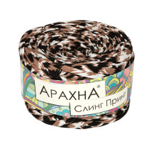 Пряжа ARACHNA " Sling Print" 100% хлопок 6 * 150г ± 10 г 50 м № 022 лист_ коричневый. Цена за упаковку 6 шт — фото 1