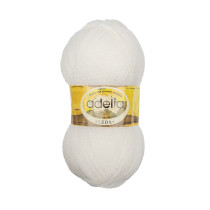 Пряжа ADELIA " LEDA" 99% акрил, 1% люрекс 5 * 100 г 340 м №210 БЕЛЫЙ. Цена за упаковку 5 шт — фото 1