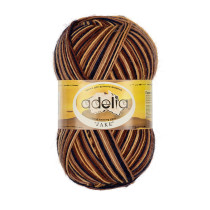 Пряжа ADELIA " JAKE" 75% шерсть, 25% нейлон 5 * 100 г 400 м №26 т. синий- песочный- св. коричневый- коричневый. Цена за упаковку 5 шт — фото 1