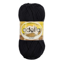 Пряжа ADELIA " AURA" 100% акрил 10 * 50г 250 м №007 ЧЕРНЫЙ. Цена за упаковку 10 шт — фото 1
