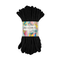 Пряжа ARACHNA " Craft Maxi" 75% хлопок, 25% фибра 3 * 268 г 15. 24 м №03 чёрный. Цена за упаковку 3 шт — фото 1