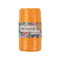Пряжа ARACHNA " Raffia" 100% полипропилен 5 * 50г ± 10 г 200 м №37 св. оранжевый. Цена за упаковку 5 шт — фото 1