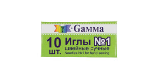 Иглы для шитья ручные " Gamma" NIR- 01 № 1 швейные в конверте 10 шт. .  — фото 1