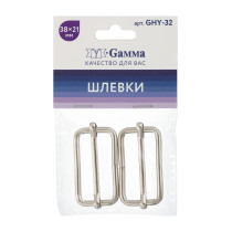 Фурнитура сумочная металл "Gamma" GHY-32 Шлевка 38 х 21 мм 2 шт. №04 под никель — фото 1