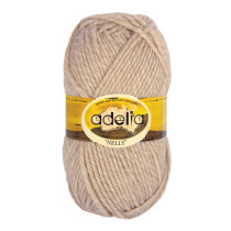 Пряжа ADELIA " NELLY" 70% шерсть, 30% акрил 5 * 100 г 100 м №04 св. бежевый. Цена за упаковку 5 шт — фото 1