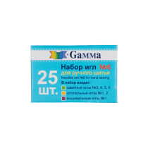 Иглы для шитья ручные " Gamma" NIR- 40 набор № 6 для ручного шитья 25 шт. в конверте .  — фото 1