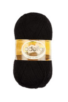 Пряжа ADELIA " JAKE CLASSIC" 75% шерсть, 25% нейлон 5 * 100 г 410 м №02 чёрный. Цена за упаковку 5 шт — фото 1