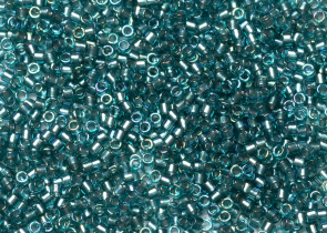 Бисер Япония MIYUKI Delica цилиндр 11/0 50 г DB-1769 игристый aqua green teal радужный с цветной линией — фото 1
