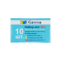 Иглы для шитья ручные " Gamma" NIR- 38 набор № 4 для ручного шитья 10 шт. в конверте .  — фото 1