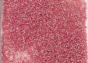 Бисер Япония MIYUKI Seed Beads 15/0 5г 1627 окрашенный светло-клюква полуматовый серебряная линия внутри — фото 4