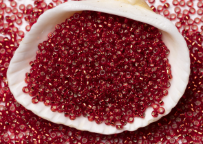Бисер Япония MIYUKI Seed Beads 15/0 100г 0011 рубин серебряная линия внутри — фото 3