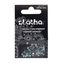 Страз клеевой " Zlatka" ZRTG- 1072 SS10 AB- Crystal 2. 7 мм стекло 72 шт в пакете с картонным еврослотом №02 перламутровый ( AB- crystal)  — фото 1