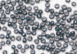 Бисер Япония круглый 11/0 250 г 0374 зеленый изумруд/синий деним, окрашенный изнутри — фото 2