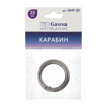 Фурнитура сумочная металл "Gamma" GHF-25 Карабин "кольцо" d 25 мм 1 шт. №06 под черный никель — фото 1
