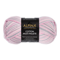 Пряжа ALPINA "COTTON MULTI PALLETE" 50% хлопок, 50% акрил 10 * 50г 205 м №06 св.серый-св.розовый-лиловый. Цена за упаковку 10 шт — фото 1