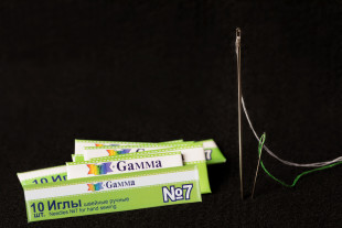 Иглы для шитья ручные " Gamma" NIR- 07 № 7 швейные в конверте 10 шт. .  — фото 3