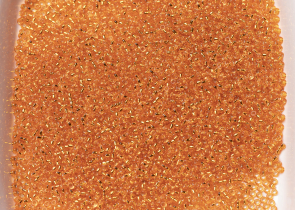 Бисер Япония MIYUKI Seed Beads 15/0 5г 0008 апельсин серебряная линия внутри — фото 4