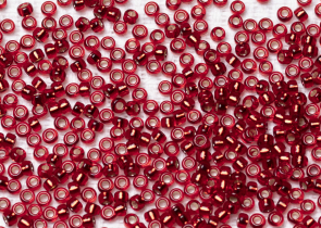 Бисер Япония MIYUKI Seed Beads 15/0 5г 1420 окрашенный кирпично красный серебряная линия внутри — фото 2