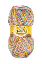 Пряжа ADELIA "ZENA" 100% акрил 5 * 100 г 308 м №94 розовый-св.серый-желтый-св.бирюзовый. Цена за упаковку 5 шт. — фото 1