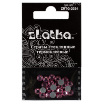 Страз клеевой " Zlatka" ZRTG- 2024 SS20 цветные 4. 7 мм стекло 24 шт в пакете с картонным еврослотом №23 розовый ( Rose)  — фото 1