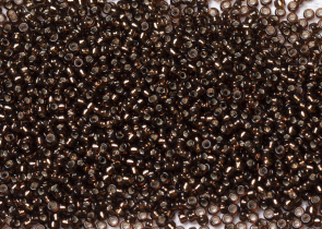 Бисер Япония MIYUKI Seed Beads 15/0 100г 0005 тёмно-топаз серебряная линия внутри — фото 1