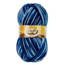 Пряжа ADELIA "ZENA" 100% акрил 5 * 100 г 308 м №79 белый,серый,черный. Цена за упаковку 5 шт. — фото 2