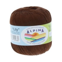 Пряжа ALPINA "LILY" 100% мерсеризованный хлопок 10 * 50г 175 м №084 т.коричневый. Цена за упаковку 10 шт — фото 2