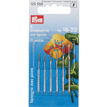 Иглы для шитья ручные " PRYM" 125554 для вышивания острые №18- 22 в блистере 6 шт. ассорти — фото 1