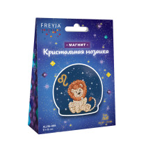 Кристальная ( алмазная) мозаика  " ФРЕЯ" ALVM- 065 магнит " Знаки зодиака. Лев" 9 х 9 см — фото 2