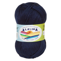 Пряжа ALPINA " XENIA" 100% мерсеризованный хлопок 10 * 50г 240 м №109 т. синий. Цена за упаковку 10 шт — фото 1