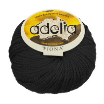Пряжа ADELIA " FIONA" 50% шерсть, 50% акрил 10 * 50г 90 м №622 ЧЕРНЫЙ. Цена за упаковку 10 шт — фото 1