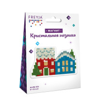 Кристальная ( алмазная) мозаика  " ФРЕЯ" ALVM- 033 магнит " Зимние домики" 9 х 5. 5 см — фото 2