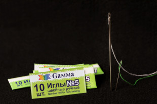 Иглы для шитья ручные " Gamma" NIR- 05 № 5 швейные в конверте 10 шт. .  — фото 3